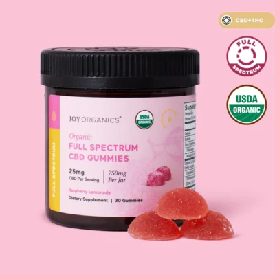 Joy Organics Organic Full Spectrum CBD Gummies - Raspberry Lemonade
