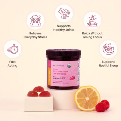 Joy Organics Organic Full Spectrum CBD Gummies - Raspberry Lemonade
