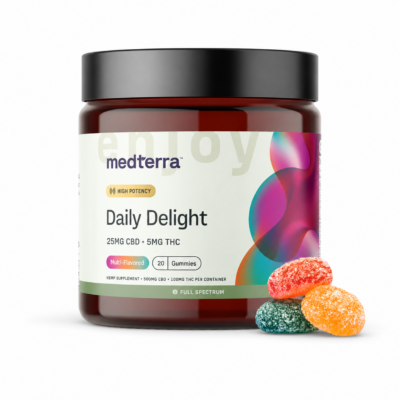 Medterra Daily Delight Full Spectrum CBD + THC Gummies Multi-Flavored 20ct