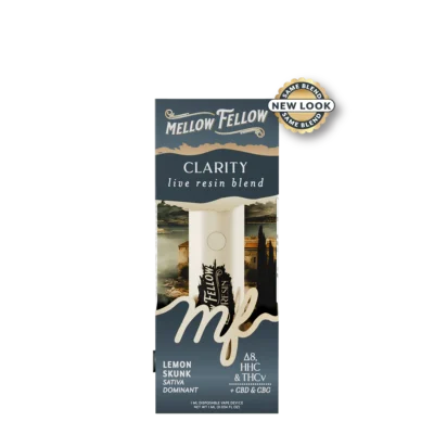 Mellow Fellow Live Resin 1mL Disposable Vapes Clarity Blend Lemon Skunk (Sativa)