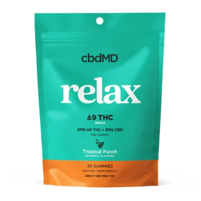 cbdMD Delta 9 THC Relax Gummies - 30ct Tropical Punch