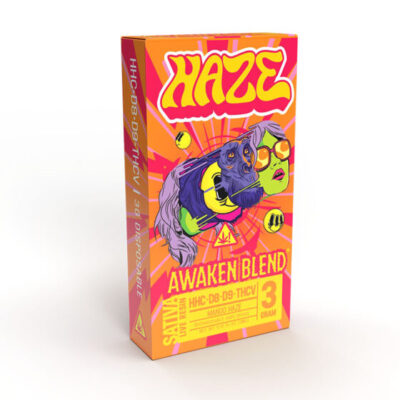 Haze Awaken Blend HHC + Delta 8 + Delta 9 + THCV THC Vape Pen 3g – Mango (Sativa)