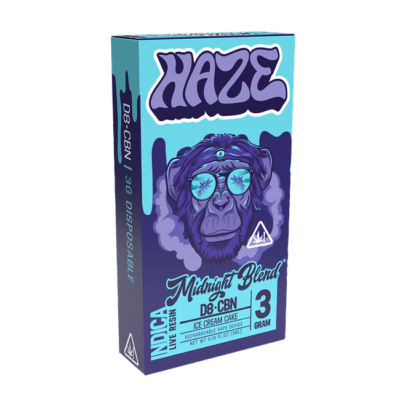 Haze Midnight Blend D8 CBN Disposable Vape Ice Cream Cake 3G