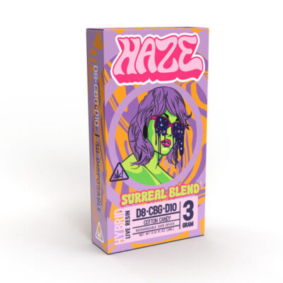 Haze Surreal Blend Delta 8 + CBG + Delta 10 THC Vape Pen 3g - Cotton Candy (Hybrid)
