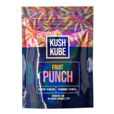 Kush Kube Full Spectrum CBD + Delta 9 THC Gummies – Fruit Punch 300mg