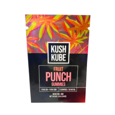 Kush Kube Full Spectrum CBD + Delta 9 THC Gummies – Fruit Punch 60mg