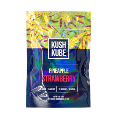 Kush Kube Full Spectrum CBD + Delta 9 THC Gummies – Pineapple Strawberry 10ct