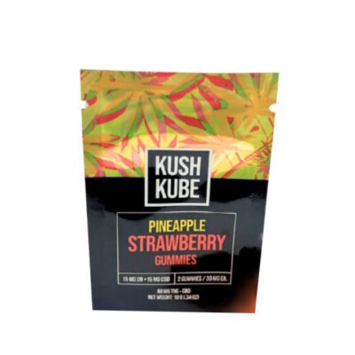 Kush Kube Full Spectrum CBD + Delta 9 THC Gummies – Pineapple Strawberry 2ct