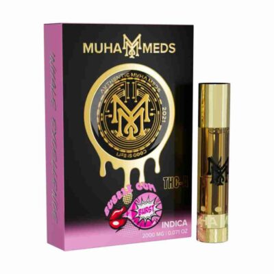 Muha Meds THCa Cartridge 2g bubble gum burst