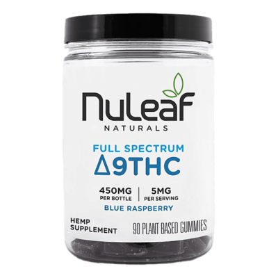 NuLeaf Naturals Full Spectrum Delta 9 THC Gummies Blue Raspberry