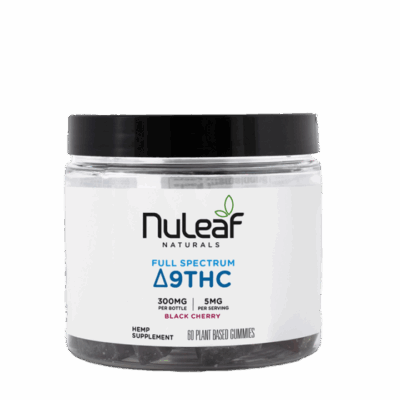 NuLeaf Naturals Delta 9 THC Gummies – Black Cherry 300mg
