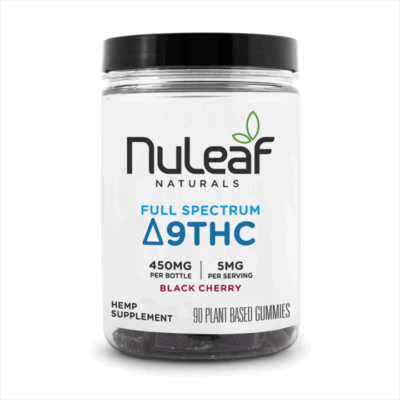 NuLeaf Naturals Delta 9 THC Gummies – Black Cherry 450mg
