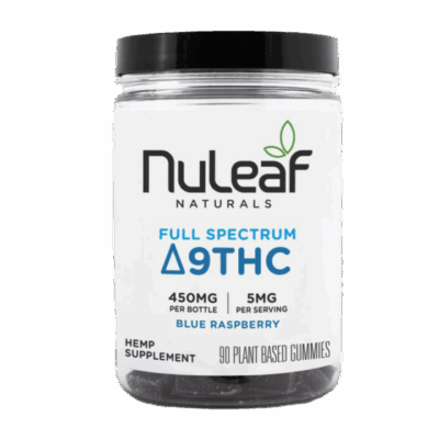 NuLeaf Naturals Delta 9 THC Gummies – Blue Raspberry 450mg