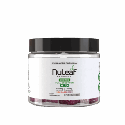 NuLeaf Naturals Full Spectrum CBD Gummies – Assorted Sour Flavors 450mg