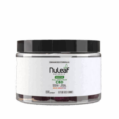 NuLeaf Naturals Full Spectrum CBD Gummies – Assorted Sour Flavors 900mg