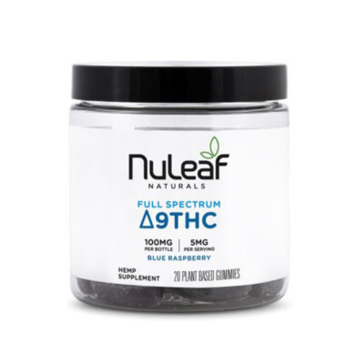 NuLeaf Naturals Full Spectrum Delta 9 THC Gummies – Blue Raspberry 100mg