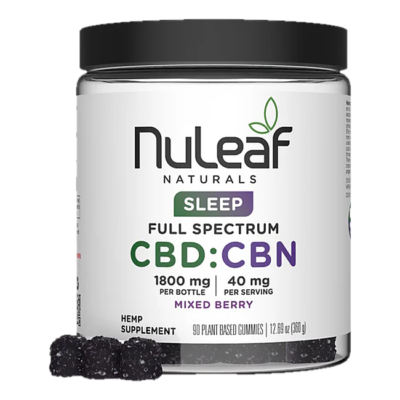 NuLeaf Naturals Full Spectrum CBD:CBN Sleep Gummies Mixed Berry