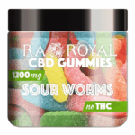 RA Royal CBD Squiggly Sour Worms CBD Gummies 1200mg