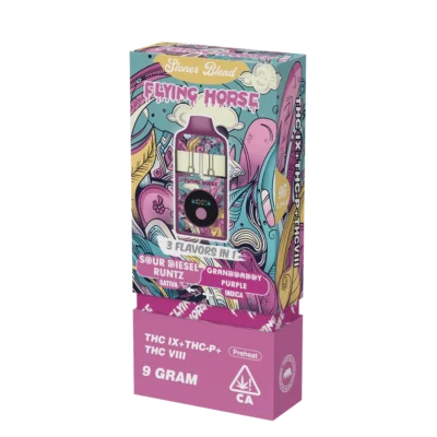 Flying Horse Stoner Blend 3-in-1 Disposable Vape - 9g Sour Diesel Runtz (Sativa) + Granddaddy Purple (Indica)