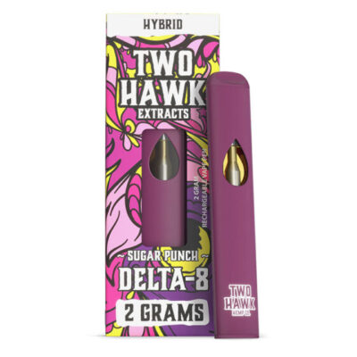 Two Hawk Extracts Delta 8 THC Vape Pen 2g - Sugar Punch (Hybrid) Single
