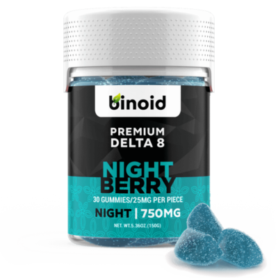 Binoid Premium Delta-8 25mg THC Gummies - Night Berry