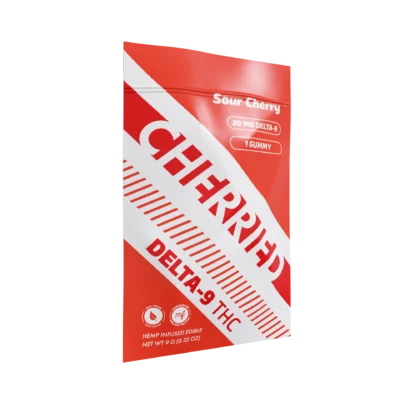 Cherried 1pc Edibles 20mg Delta 9 + THC + Gummies Sour Cherry
