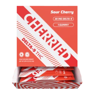Cherried 1pc Edibles 20mg Delta 9 + THC + Gummies Sour Cherry