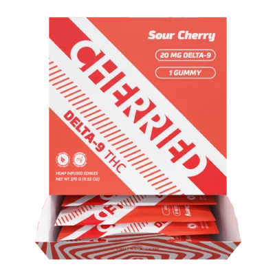 Cherried 1pc Edibles 20mg Delta 9 + THC + Gummies Sour Cherry