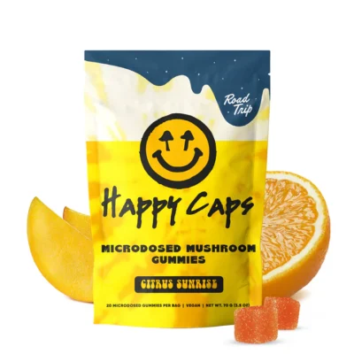 Road Trip Happy Caps MICRODOSED Gummies + Mushrooms Citrus Sunrise