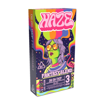 Haze Fantasy Blend Delta 8 + Delta 9 + THCP Live Resin Gelato Disposable Vape 3G