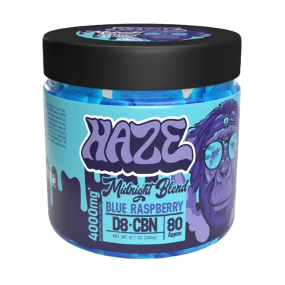 Haze Midnight Blend Gummies Blue Raspberry – Indica 4000mg