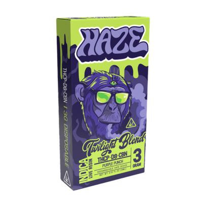 Haze Twilight Blend THCP D8 CBN Disposable Vape Purple Punch 3G