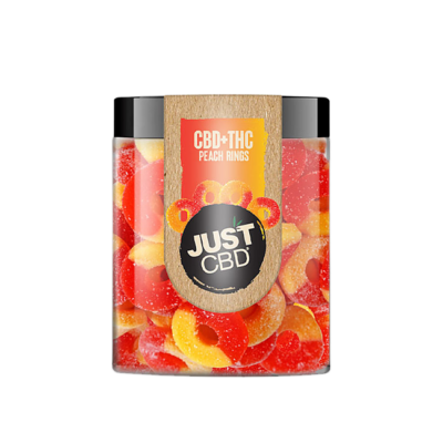 JustCBD CBD + THC Peach Rings Gummies 250mg | 1000mg