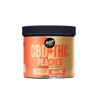 JustCBD CBD + THC Peach Rings Gummies 250mg | 1000mg