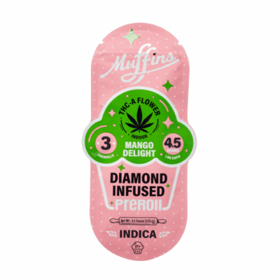 Muffins THCA Flower Diamond Infused 4.5G Prerolls Mango Delight