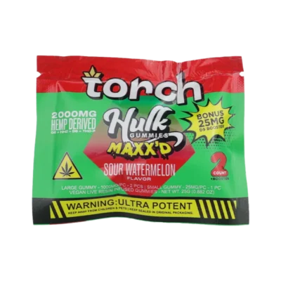 Torch Hulk Maxxd THCP 2000mg Gummies Sour Watermelon