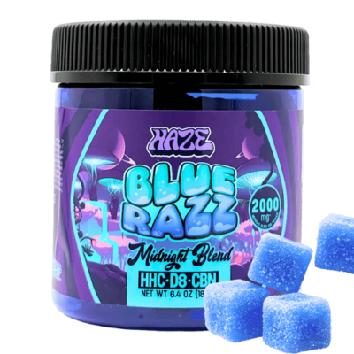 Haze Midnight Blend Gummies Blue Raspberry – Indica 2000mg