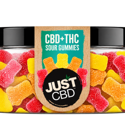 JustCBD CBD + THC Sour Bear Gummies 250mg- 1000mg