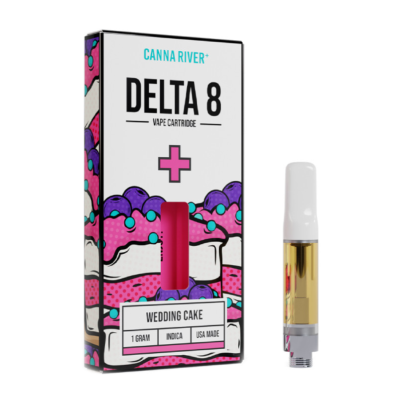 Canna River Delta 8 THC Vape Cartridge - Wedding Cake (Indica)