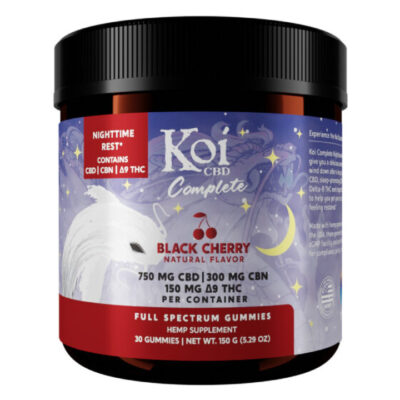 Koi CBD CBD Gummies Complete Nighttime Rest Delta 9 CBD CBN Black Cherry 40mg 30 Count