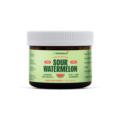 CBDistillery 5mg THC 25mg CBD Gummies Sour Watermelon