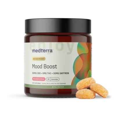 Medterra Mood Boost Full Spectrum CBD + THC Gummies Strawberry Citrus  20ct