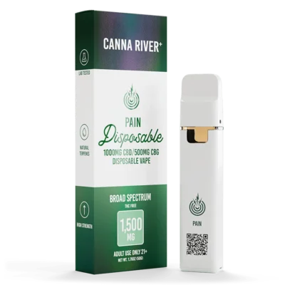 Canna River Broad Spectrum THC Free CBD / CBG Pain Disposable Vape 2 Grams