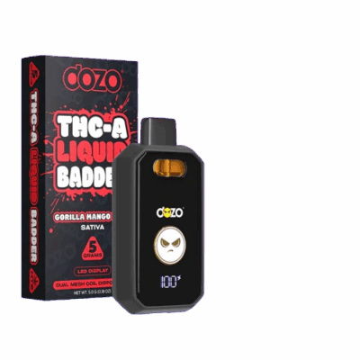 Dozo_THC-A_Liquid_Badder_5G_Disposable_Vape_Gorilla_Mango