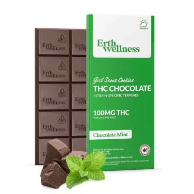 Erth Wellness Delta9 + THC Chocolate Bar 100mg Strain Specific