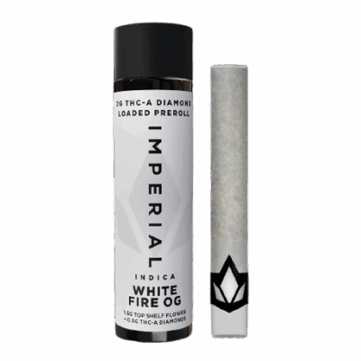 Imperial White Fire OG THCA Diamond Loaded Preroll 2g | Indica Potency