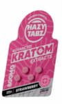 Hazy Tabz Advanced Kratom Extract Tablets 800mg 4 count strawberry flavor package