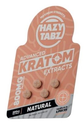 Hazy Tabz – Advanced Kratom Extract Tablets Maximum Strength 800mg – 4 Count Natural