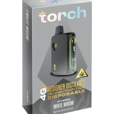 Torch – Designer Distillate | HHC + THCP + THCA | 4g Disposable – White Widow (Hybrid)