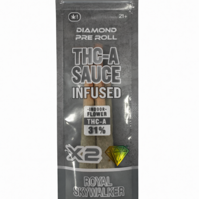 Lost THC Royal Skywalker THCa sauce infused pre-rolls 35 percent THCa 2ct 4g hybrid